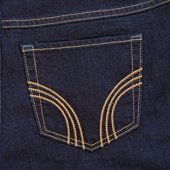 NWT HOLLISTER Midi Jean Shorts 4” Inseam Dark Wash 13 - Picture 6 of 10